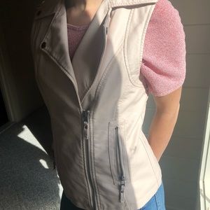 NWOT faux leather vest (pale pink)